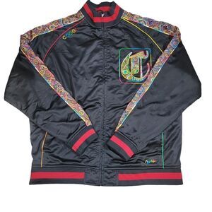 Coogi Mens Jacket Size XXL 100% Polyester Black Multicor Zipper